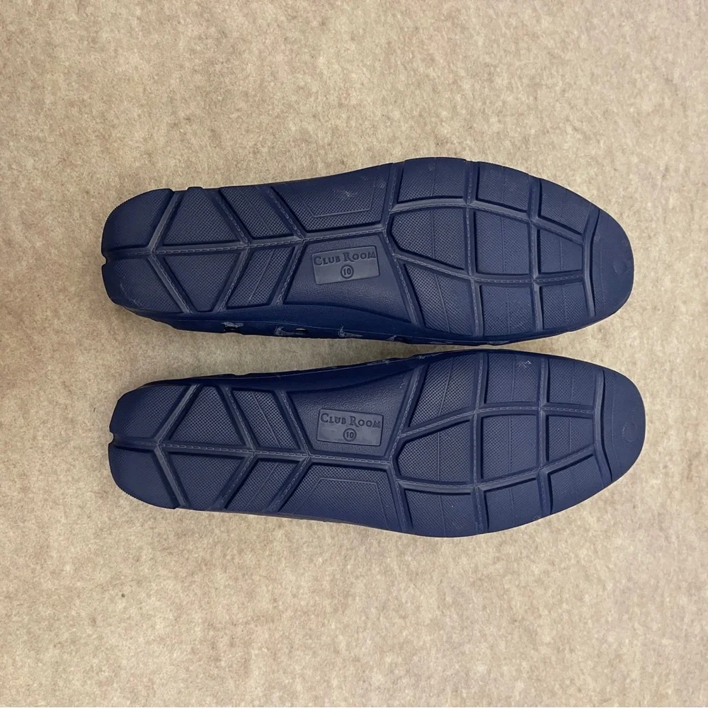 Club Room Blue Nautical Rubber Lightweight Water Slip On Boat Shoes Mens size 10